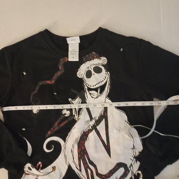 Disney Nightmare Before Christmas Black Light Up Sweatshirt Unisex Size Small S - Picture 11 of 16